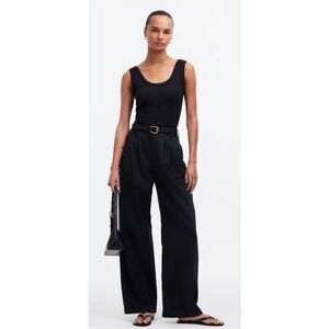 MADEWELL The Harlow Wide Leg Pant Linen Bottoms High Waist
